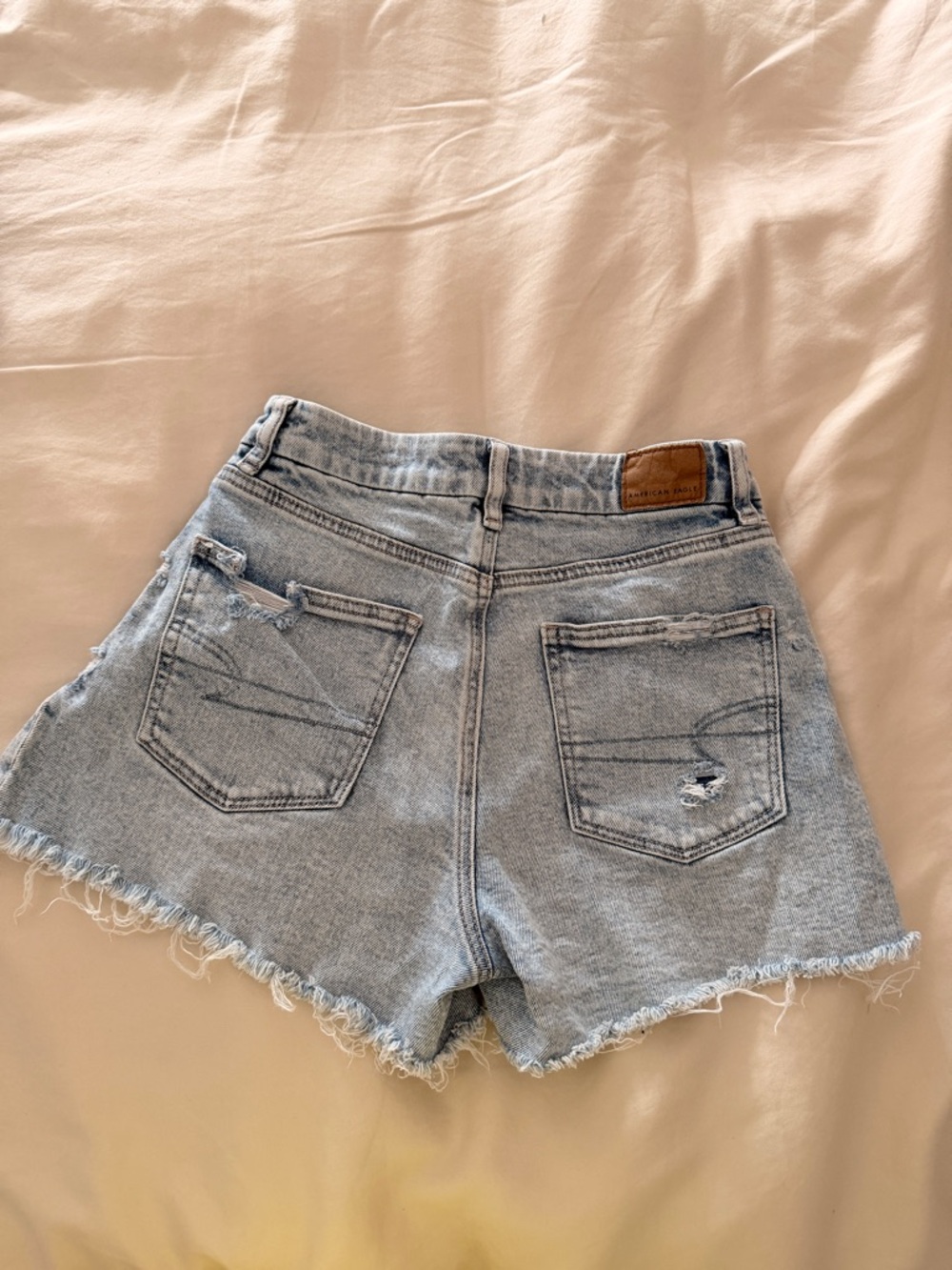 American Eagle Outfitters Light Blue Distressed Denim Shorts - Picture 2 of 2